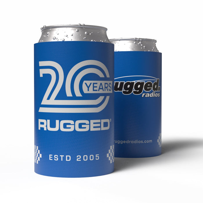 Rugged Radios KOOZIE-BLUE Rugged 20-Year Anniversary Koozie - Blue