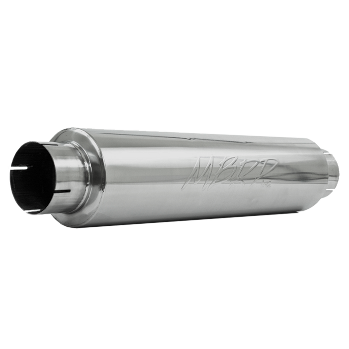 MBRP M1004 4 Inch Inlet/Outlet Quiet Tone Exhaust Muffler 24 Inch Body 6 Inch Diameter 30 Inch Overall T304 Stainless Steel