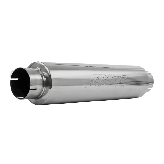 MBRP M1004S 4 Inch Inlet/Outlet Quiet Tone Exhaust Muffler 24 Inch Body 6 Inch Diameter 30 Inch Overall T409 Stainless Steel