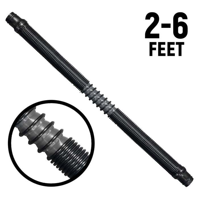 Rugged Radios MAC-X-HOSE-BLK Ultra Flex Expandable Helmet Air Pumper Hose - 2 to 6 Feet
