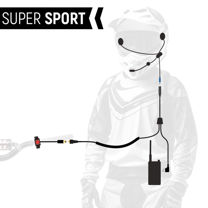 Rugged Radios MH-KIT-SPORT-V3 SUPER SPORT Complete Motorcycle Communication Kit with Lightweight SPORT Cables - V3