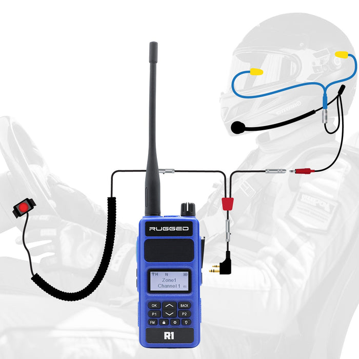 Rugged Radios NASCAR-SS-R1 NASCAR Driver Only Racing Communication Kit with R1 Radio