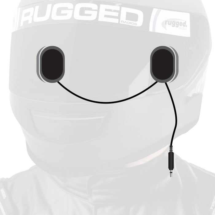 Rugged Radios PRO-POD Alpha Audio Speaker Pods - Velcro Mounting and Gel Ear Pods - Stereo & Mono 3.5mm