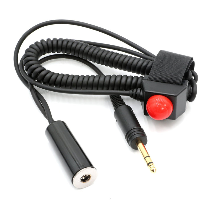 Rugged Radios PTT-VM2-AV General Aviation Pilot Velcro Mount Push to Talk (PTT) Coil Cord