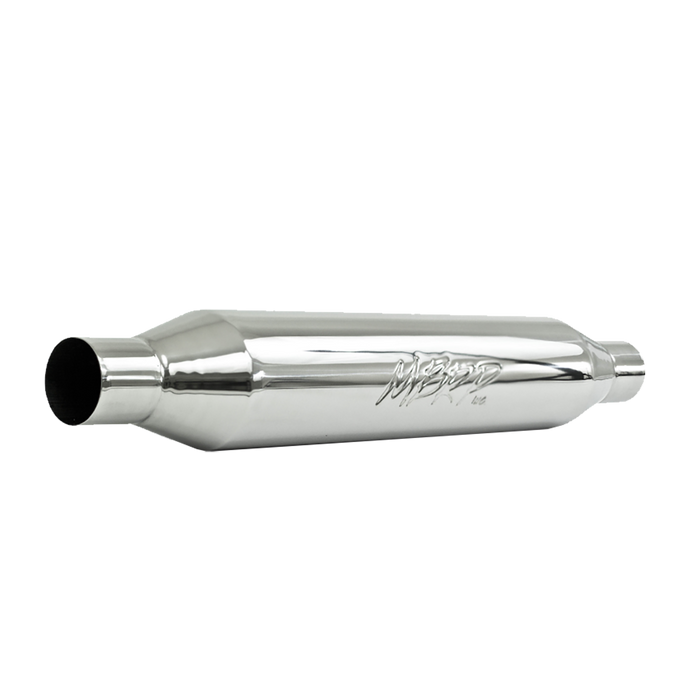 MBRP R1015 Exhaust Resonator 2.25 Inch Inlet/Outlet 22 Inch Body 26 Inch Overall T304 Stainless Steel