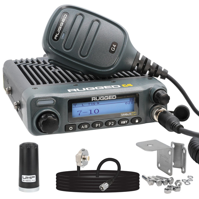 Rugged Radios RKL-G4 Radio Kit Lite - Rambler G4 GMRS Band Mobile Radio with Stealth Antenna