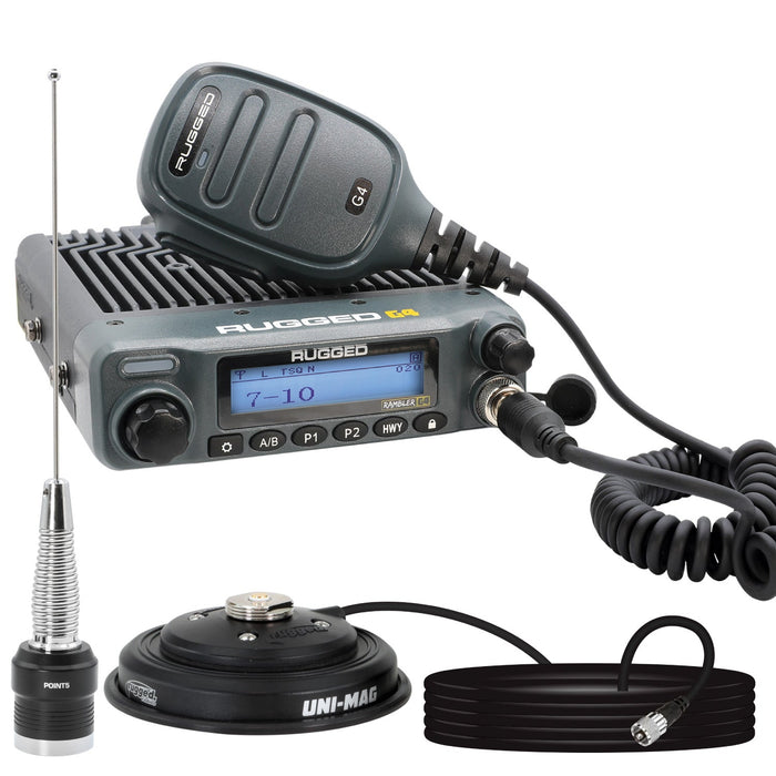 Rugged Radios RK-G4 Radio Kit - Rambler G4 GMRS Mobile Radio with Antenna