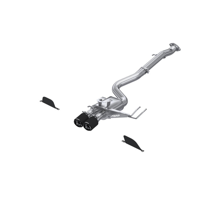 MBRP S43033CF 2023-Up Toyota Corolla GR 1.6L Armor Pro T304 Stainless Steel 3 Inch Cat-Back Dual Center Rear Exit with Carbon Fiber Tips