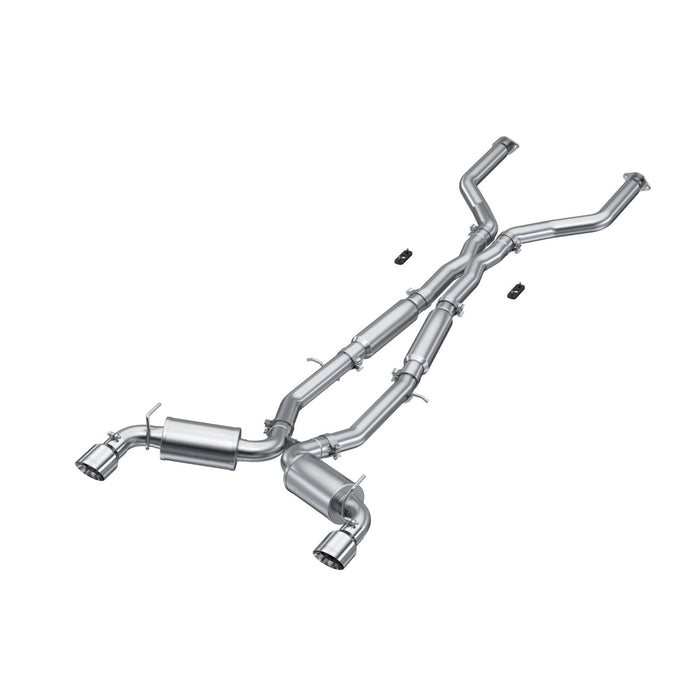 MBRP S4406304 2017-2022 Infiniti Q60 3.0L 3 Inch Cat-Back Dual Split Rear Exit Tour Version T304 Stainless Steel