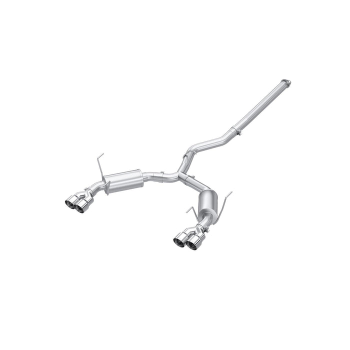 MBRP S4807304 22-Up Subaru WRX 2.4L T304 Stainless Steel 3 Inch Cat-Back Dual Split Rear Quad Tips Street Profile