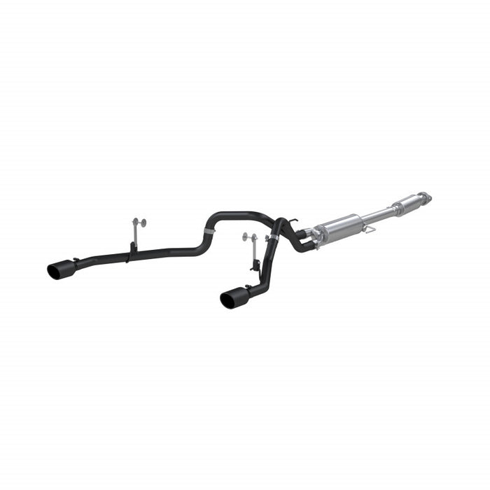 MBRP S5215BLK 21-Up Ford F-150 Black Coated Aluminized Steel 3 Inch Cat-Back 2.5 Inch Dual Split Rear Exhaust System