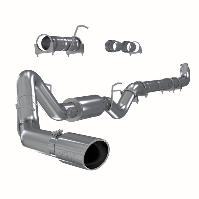 MBRP S6004409 4 Inch Single Side Exhaust Pipe T409 Stainless Steel For 01-07 Silverado/Sierra 2500/3500 Duramax Extended/Crew Cab