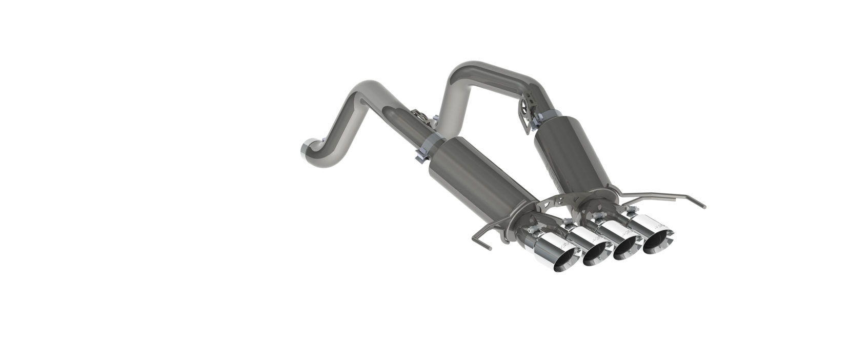 MBRP S7030304 3 Inch Dual Muffler Axle Back With Quad 4 Inch Dual Wall Tips For 14-19 Corvette T304 Stainless Steel