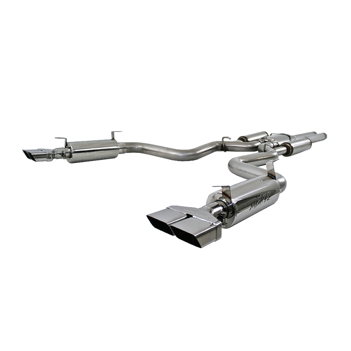 MBRP S7110304 Cat Back Exhaust System Dual Split Rear T304 Stainless Steel Street Version For 08-14 Dodge Challenger SRT8, 6.1L Hemi