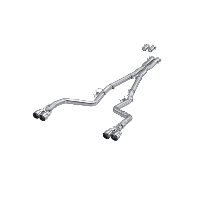 MBRP S7114AL 15-23 Dodge Challenger Aluminized Steel 3 Inch Dual Cat Back Quad Tips (Race Version) Exhaust System