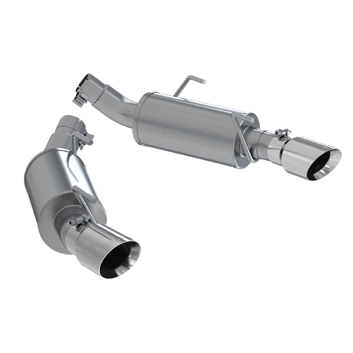 MBRP S7200304 Dual Mufflers Axle Back Split Rear T304 Stainless Steel For 05-10 Ford Mustang GT 4.6L