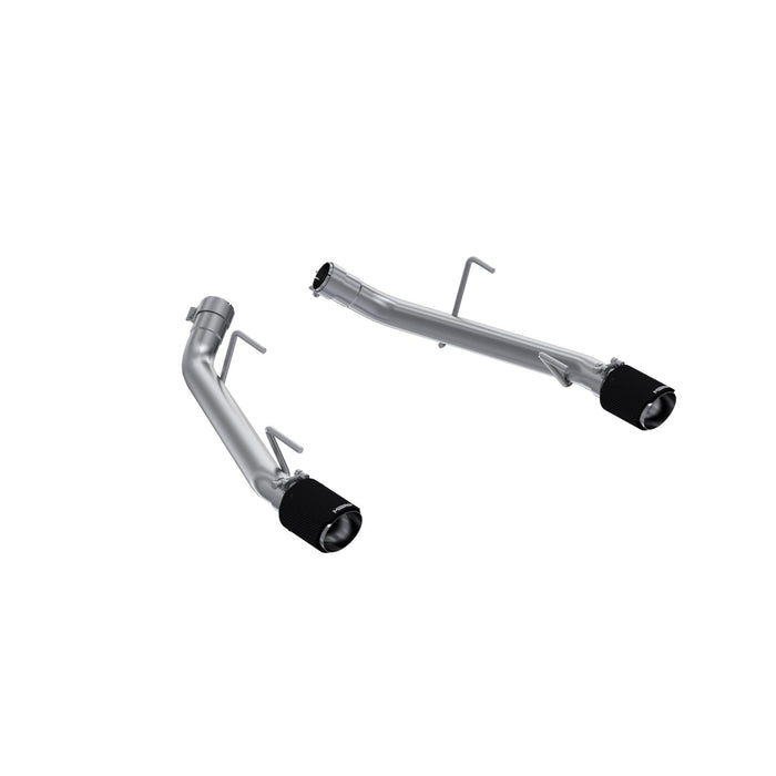 MBRP S72023CF 2005-2010 Ford Mustang GT 4.6L/ 2007-2010 Ford Mustang GT500 5.4L, T304 Stainless Steel 2.5 Inch Axle-Back with Carbon Fiber Tips, Race Version,