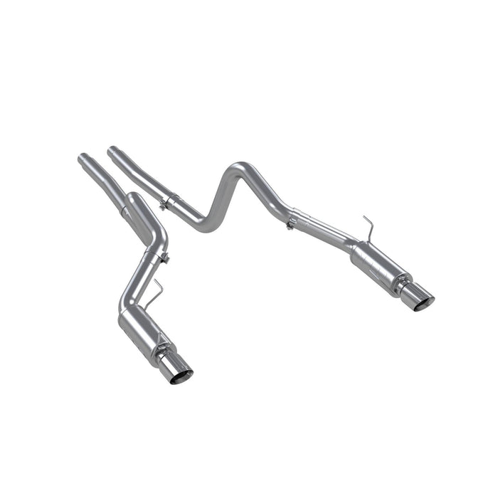 MBRP S7270409 3in Cat Back Exhaust System Dual Split Rear Race Version T409 Stainless Steel 4 Inch Tips For 05-09 Ford Mustang GT 4.6L 07-10 Ford Shelby GT500