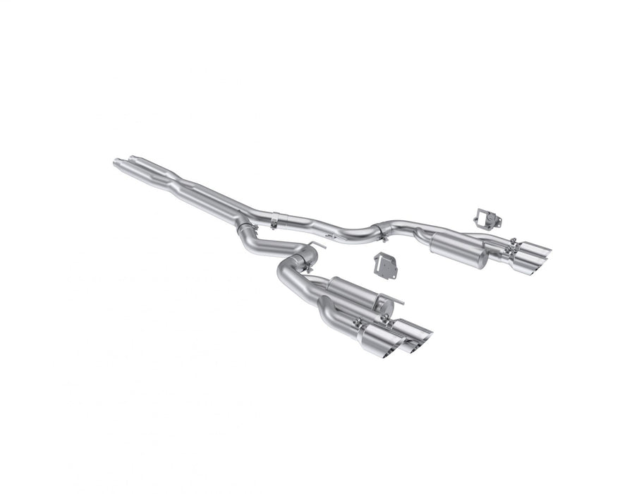 MBRP S7282304 24-Up Ford Mustang GT 5.0L, Armor Pro T304 Stainless Steel 3 Inch Cat-Back Dual Split Rear with Quad Tips, Race Profile