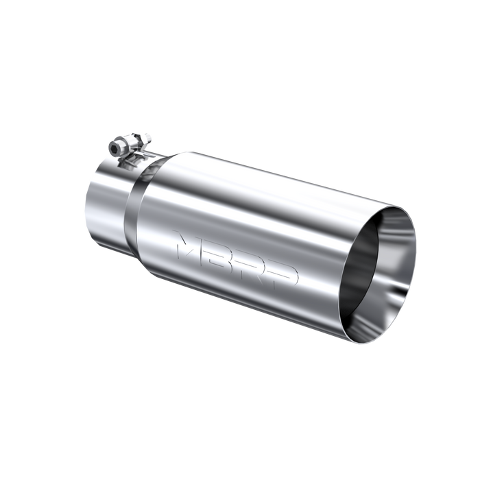 MBRP T5049 Exhaust Tail Pipe Tip 5 Inch O.D. Dual Wall Straight 4 Inch Inlet 12 Inch Length T304 Stainless Steel