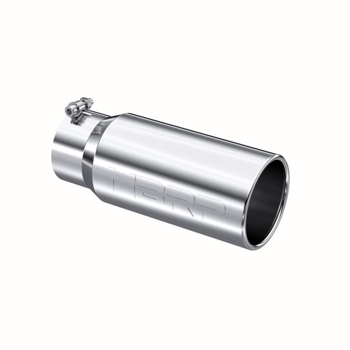 MBRP T5050 Exhaust Tail Pipe Tip 5 Inch O.D. Rolled Straight 4 Inch Inlet 12 Inch Length T304 Stainless Steel