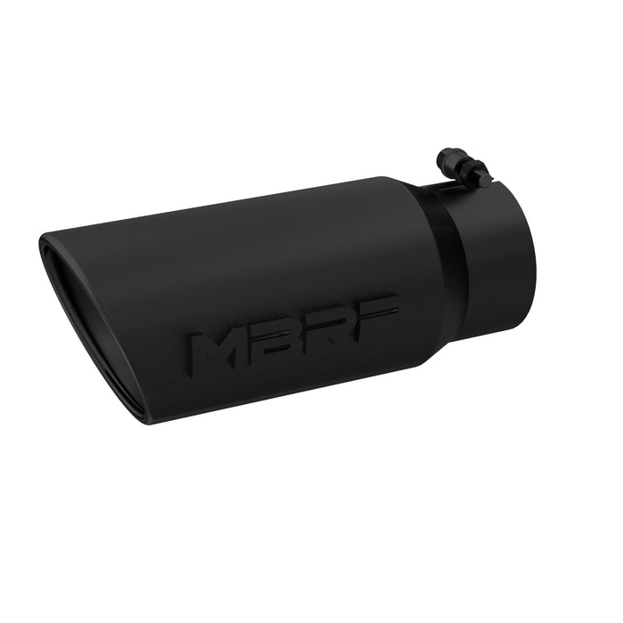 MBRP T5051BLK Exhaust Tip 5 Inch O.D. Angled Rolled End 4 Inch Inlet 12 Inch Length-Black Finish