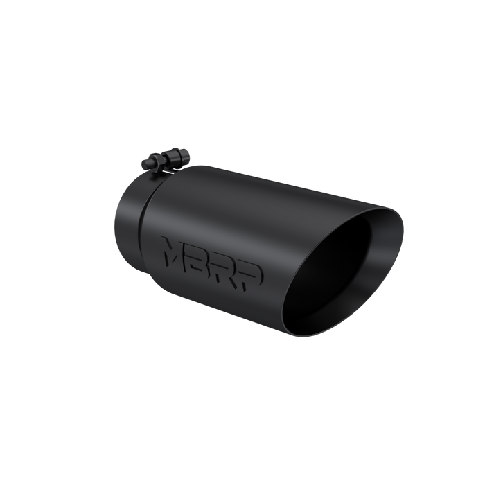 MBRP T5053BLK Exhaust Tip 5 Inch O.D. Dual Wall Angled 4 Inch Inlet 12 Inch Length-Black Finish