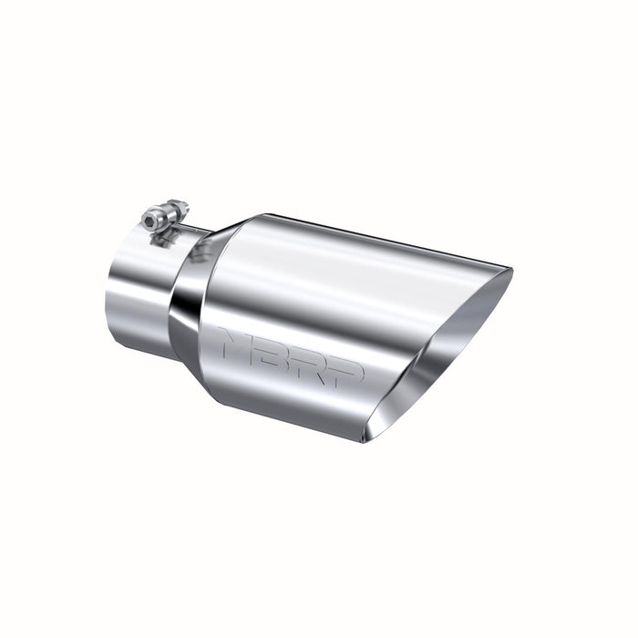 MBRP T5072 Exhaust Tail Pipe Tip 6 Inch O.D. Dual Wall Angled 4 Inch Inlet 12 Inch Length T304 Stainless Steel