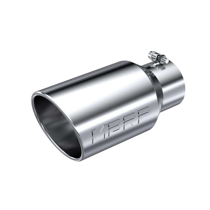 MBRP T5073 Exhaust Tail Pipe Tip 6 Inch O.D. Angled Rolled End 4 Inch Inlet 12 Inch Length T304 Stainless Steel