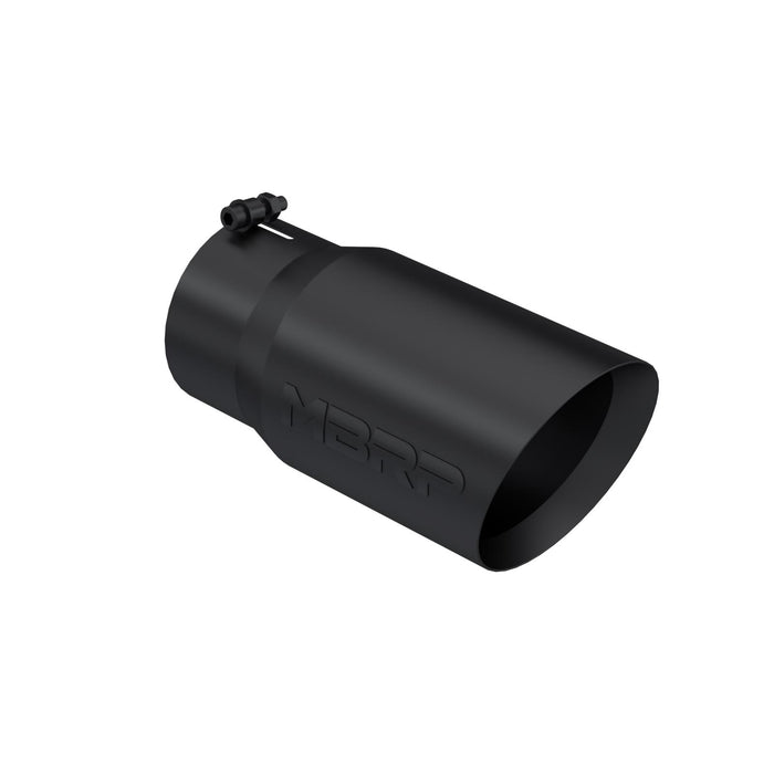 MBRP T5074BLK Exhaust Tip 6 Inch O.D. Dual Wall Angled 5 Inch Inlet 12 Inch Length-Black Finish