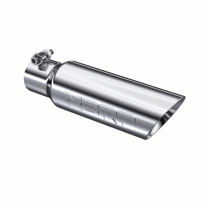 MBRP T5106 Exhaust Tail Pipe Tip 3 1/2 Inch O.D. Dual Wall Angled 2 1/2 Inch Inlet 12 Inch Length T304 Stainless Steel