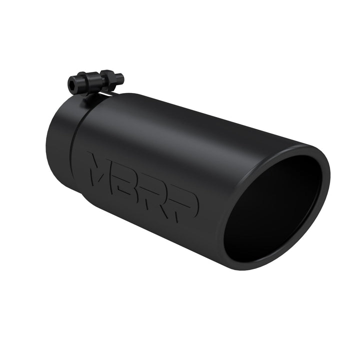 MBRP T5112BLK Black Coated Tip, 4 Inch OD Angled Roll End End, 3.5 Inch Inlet, 10 Inch Length,