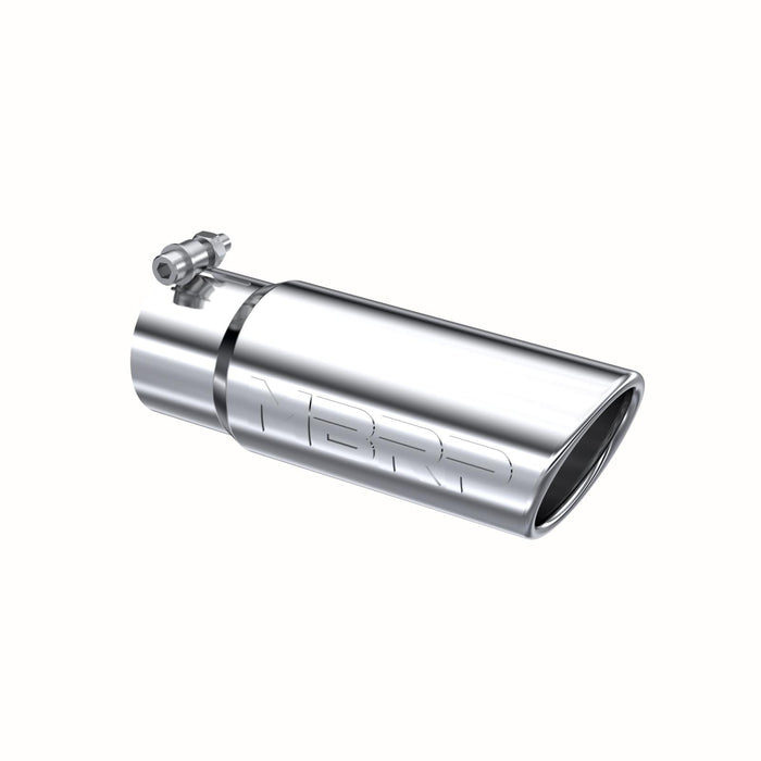 MBRP T5115 Exhaust Tip 3 1/2 Inch O.D. Angled Rolled End 3 Inch Inlet 10 Inch Length T304 Stainless Steel