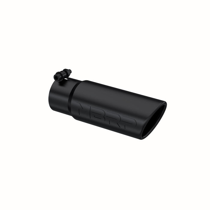 MBRP T5115BLK Exhaust Tip 3 1/2 Inch O.D. Angled Rolled End 3 Inch Inlet 10 Inch Length Black T304 Stainless Steel