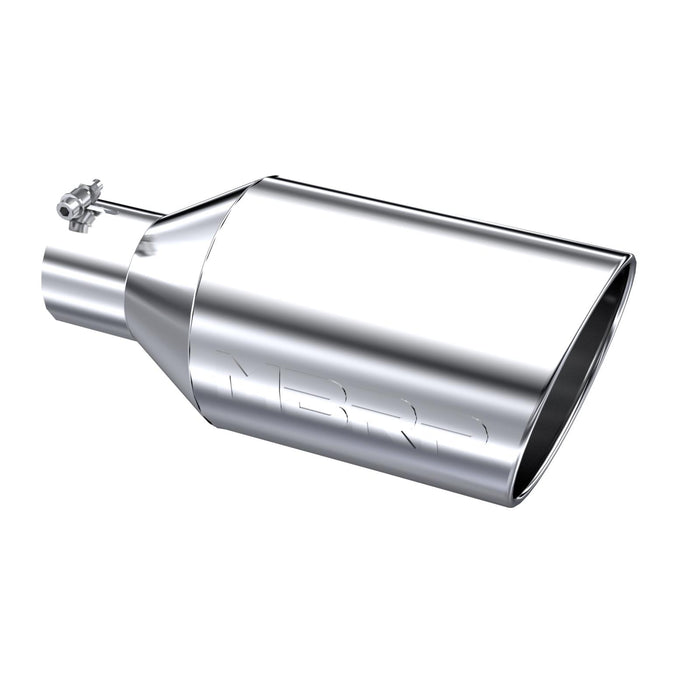 MBRP T5128 Exhaust Tip 8 Inch O.D. Rolled End 4 Inch Inlet 18 Inch Length T304 Stainless Steel