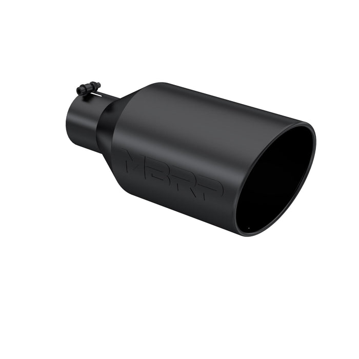 MBRP T5128BLK Exhaust Tip 8 Inch O.D. Rolled End 4 Inch Inlet 18 Inch Length Black Finish