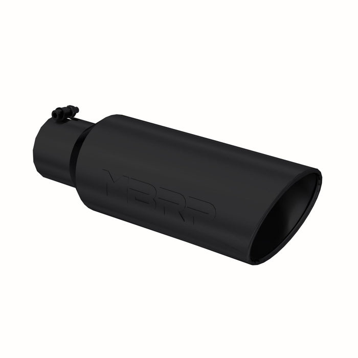 MBRP T5130BLK Exhaust Tip 6 Inch O.D. Rolled End 4 Inch Inlet 18 Inch Length Black Finish