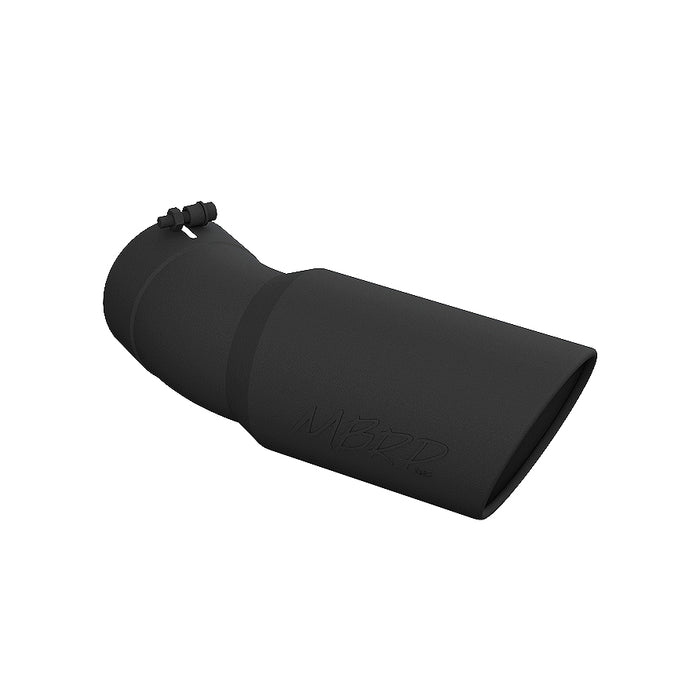 MBRP T5154BLK 2015-Up Chevrolet/ GMC 2500/ 3500 Duramax Exhaust Tip 6 Inch O.D. Angled Rolled End 5 Inch Inlet 15 1/2 Inch Length 30 Degree Bend Black