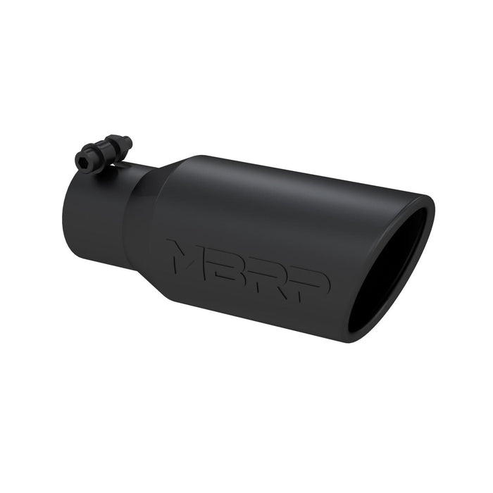 MBRP T5157BLK Exhaust Tip 4 Inch O.D. Angled Rolled End 2 3/4 Inch Inlet 10 Inch Length Black Coated