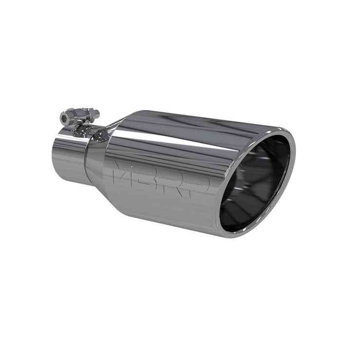 MBRP T5160 Exhaust Tip 4 1/2 Inch O.D. Single Wall Angle Rolled End 2.5 Inch Inlet 11 Inch Length T304 Stainless Steel