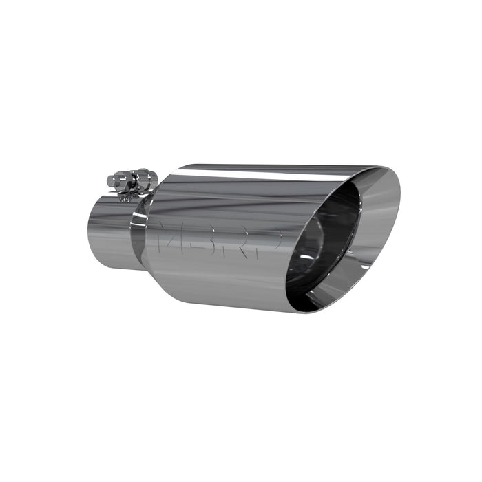 MBRP T5161 Exhaust Tip 4 1/2 Inch O.D. Dual Wall Angle Rolled End 2.5 Inch Inlet 11 Inch Length T304 Stainless Steel