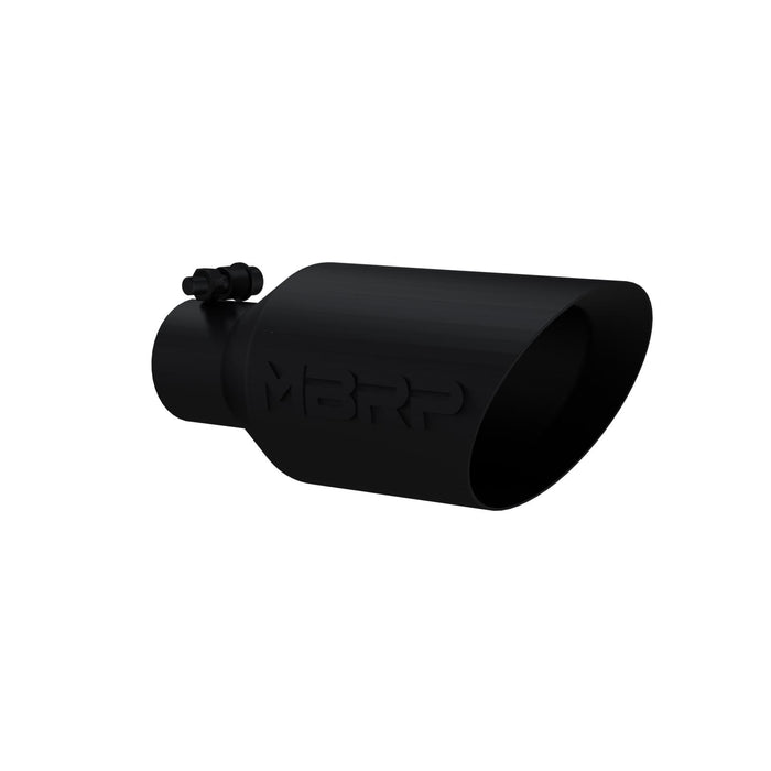 MBRP T5161BLK Exhaust Tip 4 1/2 Inch O.D. Dual Wall Angle Rolled End 2.5 Inch Inlet 11 Inch Length Black Coated