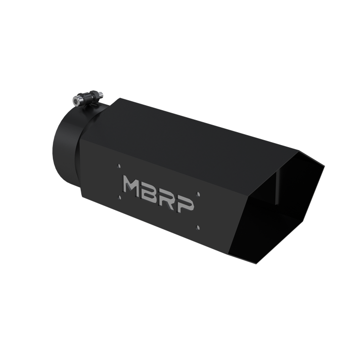 MBRP T5166BLK Universal 6 Inch Hexagon Shaped Armor BLK Exhaust Tip