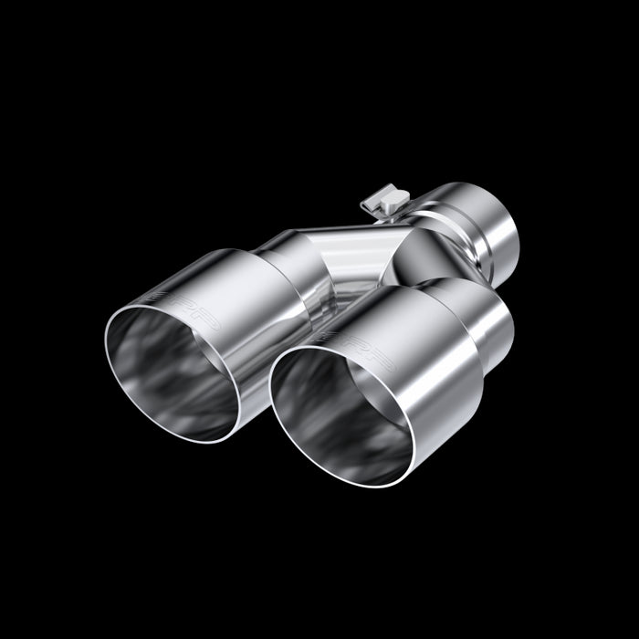 MBRP T5170 T304 Stainless Steel Tip 2.5 Inch ID Dual 3.5 Inch OD Out 9.5 Inch Length Single Wall