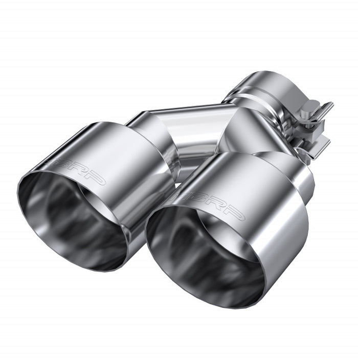 MBRP T5177 T304 Stainless Steel Tip 2.5 Inch ID Dual 4 Inch OD Out 9.55 Inch Length Single Wall