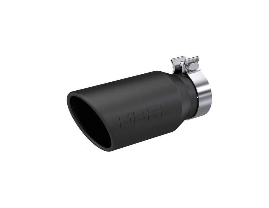 MBRP T5196BLK Armor BLK Black-Coated, 4.5 Inch OD, 3.2 Inch Inlet ID, 10 Inch Length, Single Walled, Angled Cut Rolled End