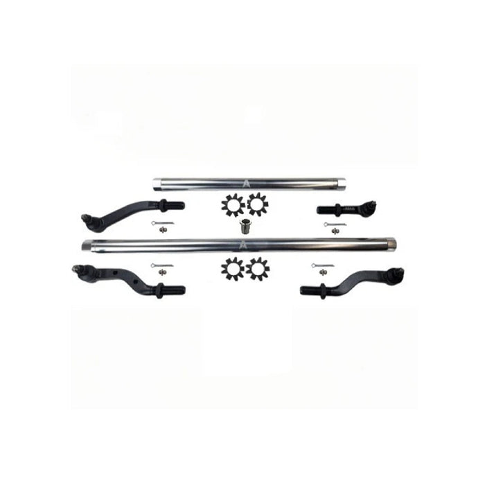 APEX Chassis KIT125-Dana44-YesFlip KIT125 2.5 Ton Tie Rod and Drag Link Assembly - Polished Aluminum 18-23 Jeep Wrangler JL JT