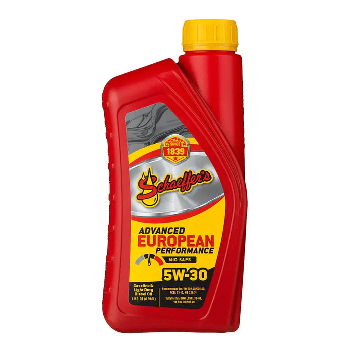 Schaeffer's 8008-012-1 Advanced European Performance Mid SAPS 5W-30 Oil (Quart)