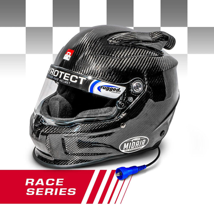 Rugged Radios PYRO-MA-CF-HK-SM Pyrotect RACE Pro Airflow Mid Forced Air 3K Carbon SA2020 Wired OFFROAD - Small