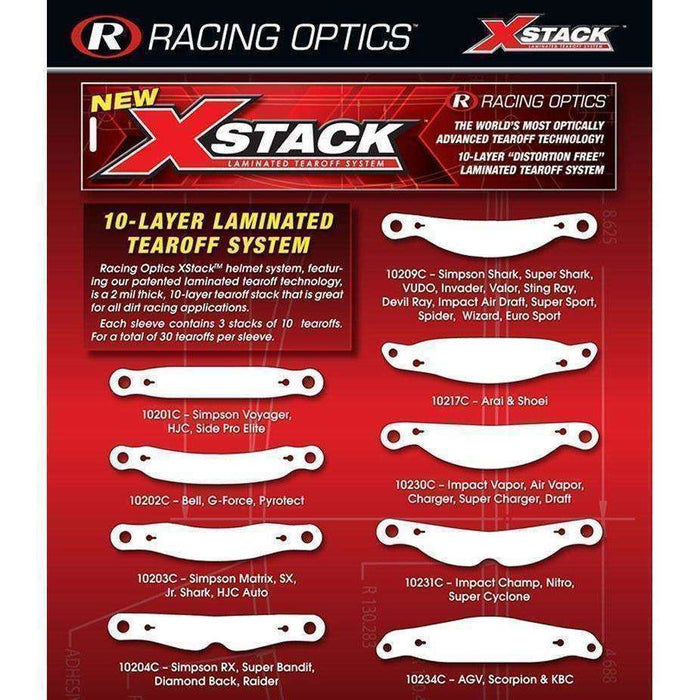 Rugged Radios HJC-TEAROFFS XStack Tear Offs for Simpson Matrix SX Jr. Shark HJC Auto OMP - 10203C